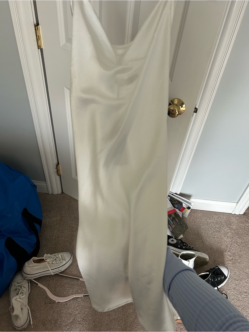 Motel Rocks Satin Slip Dress in Ivory